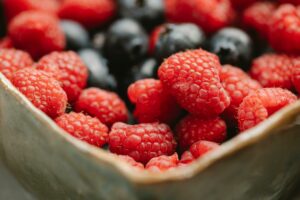 summer berries placed in bowl